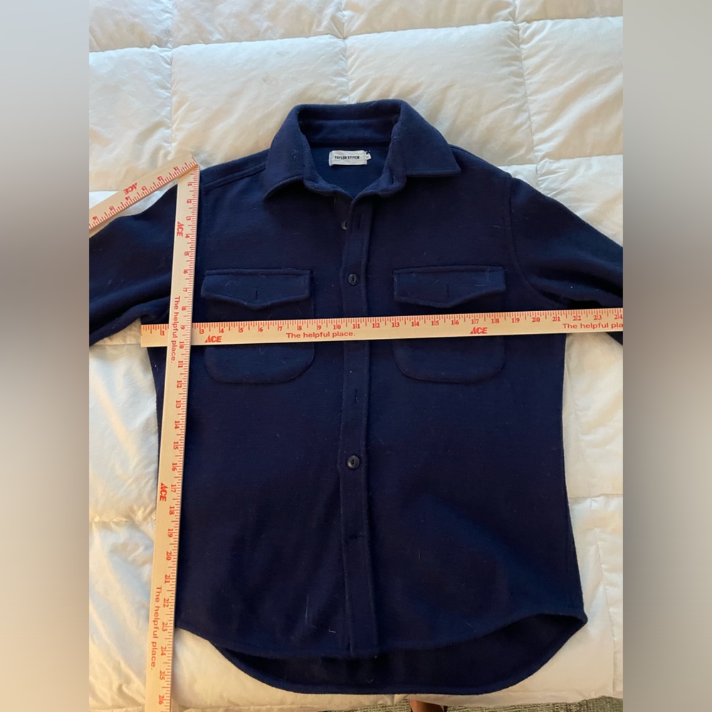 Taylor Stitch Maritime Shirt Jacket Wool Blend Navy Blue